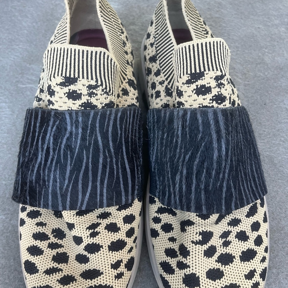 Mark Nason Cream and Black Athletic Shoes with Patterned Design